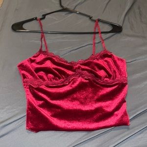 Cute red crop tank top